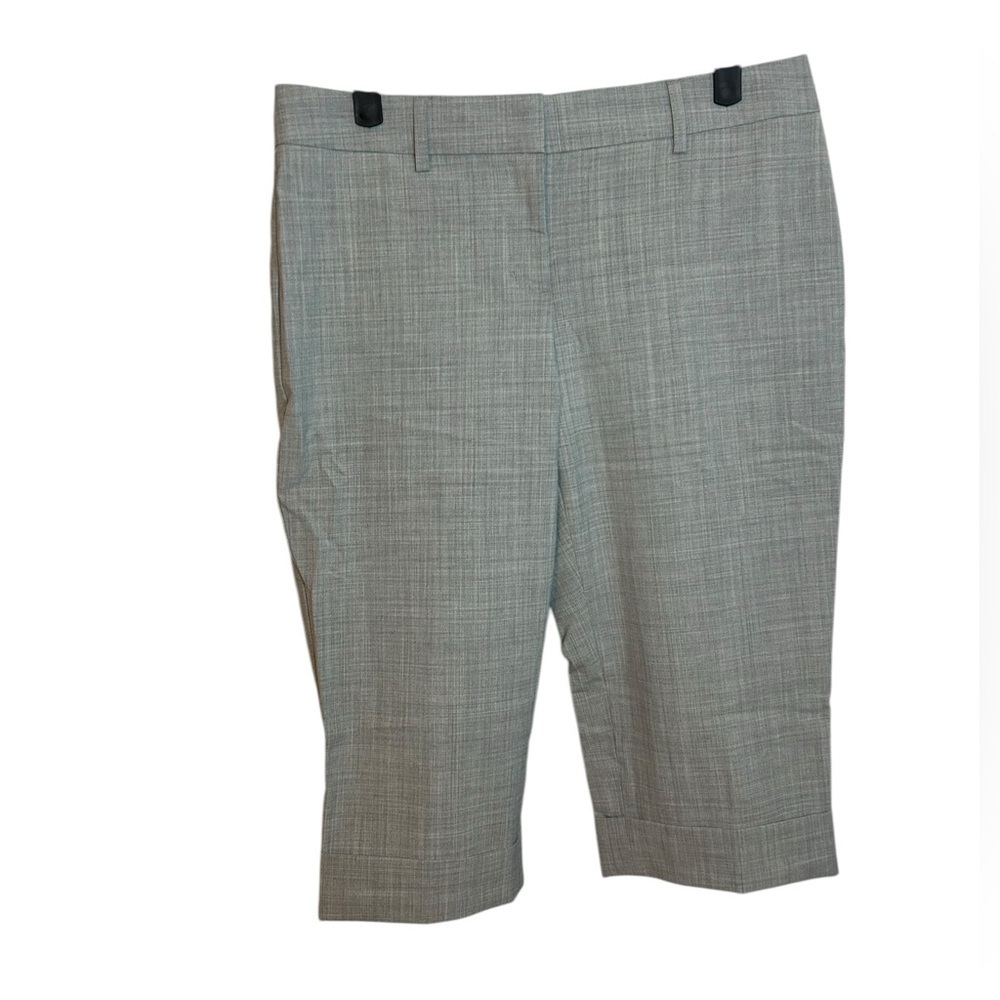 Express Editor Light Gray Cuffed Capri Trousers